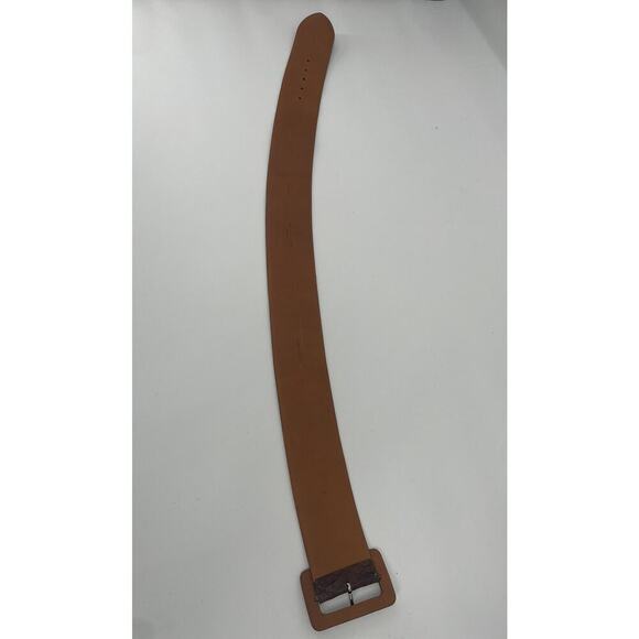 Ralph Lauren Collection Alligator Trench Buckle Brown Wide Belt M Women’s - Picture 6 of 9